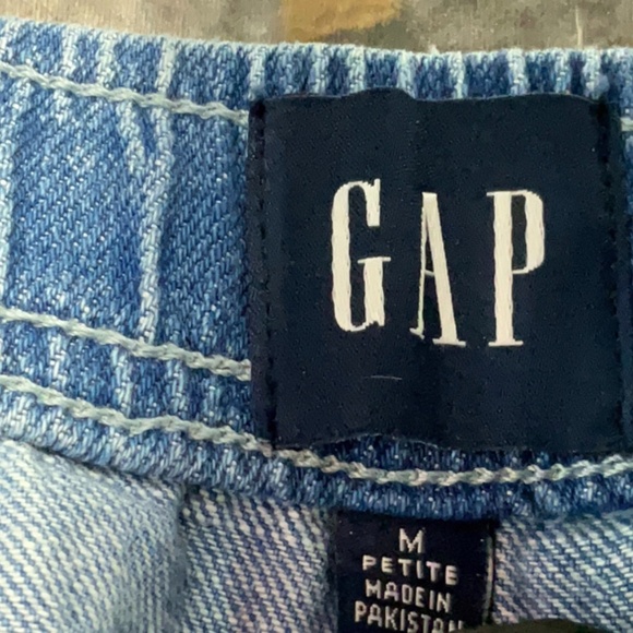 (3) gap High Rise Easy Barrel Jeans 100% cotton drawstring elastic waist - Picture 2 of 3